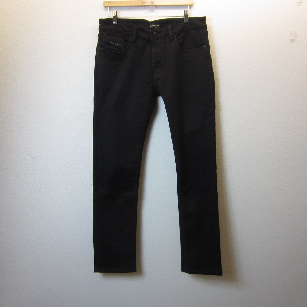 Diesel Black Gold Jeans Mens 34x29 Black Skinny Slim Stretch Denim Whiskering